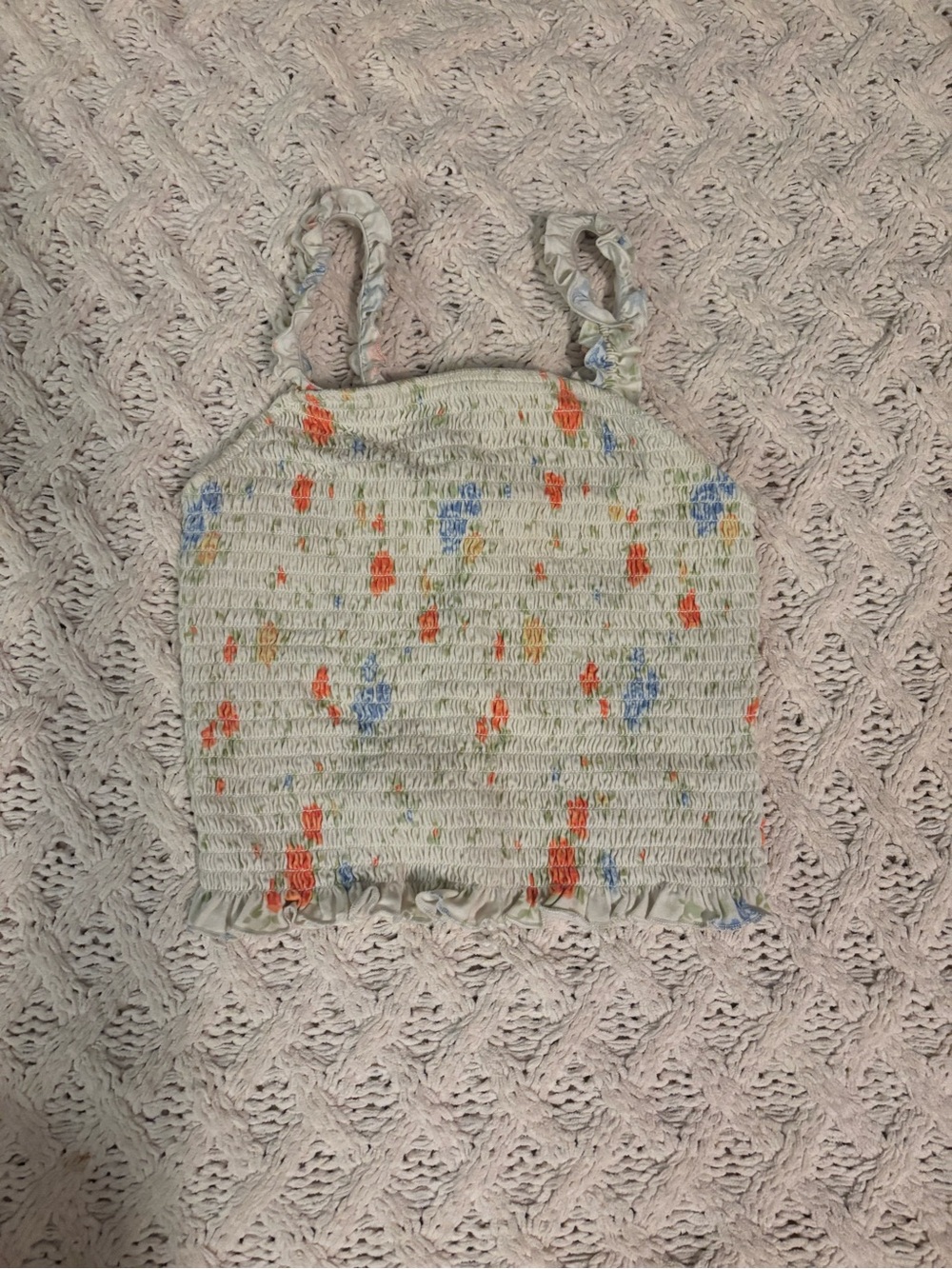 SO Floral Crop Top with Ruffle Straps - Picture 1 of 5